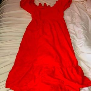 Boho Orange Flowy Dress